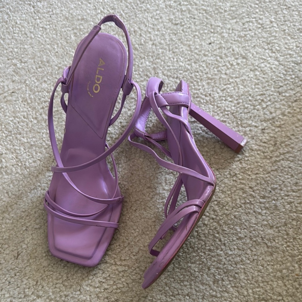 Aldo Pink Block Heel Sandals